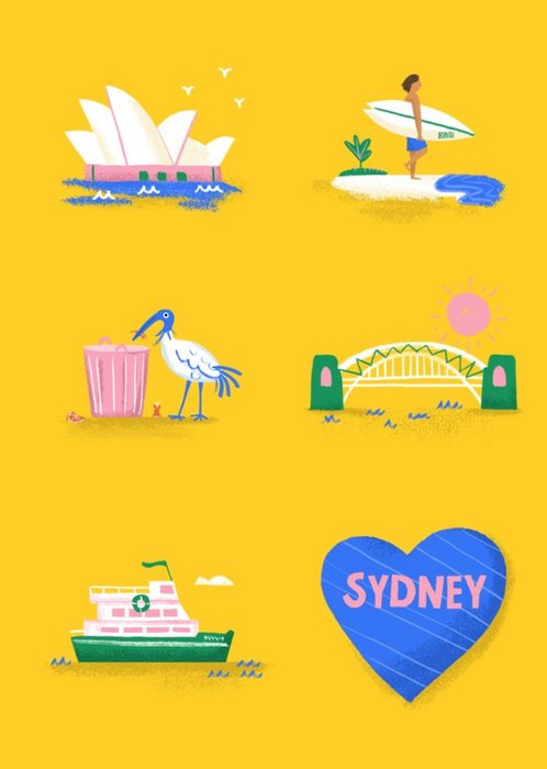 Sydney Themed Spot Art Illustrations Sydney Card