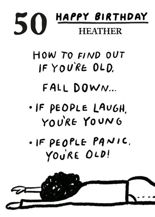 Typographic Illustrative You're Old Humorous Birthday Card  