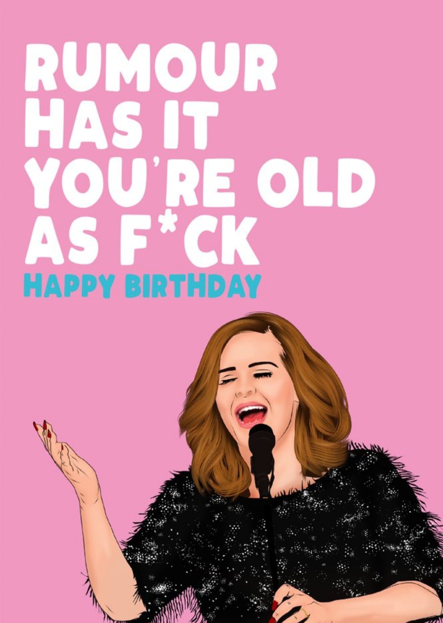 Filthy Sentiments Modern Rude Old As Fuck Birthday Card, Large