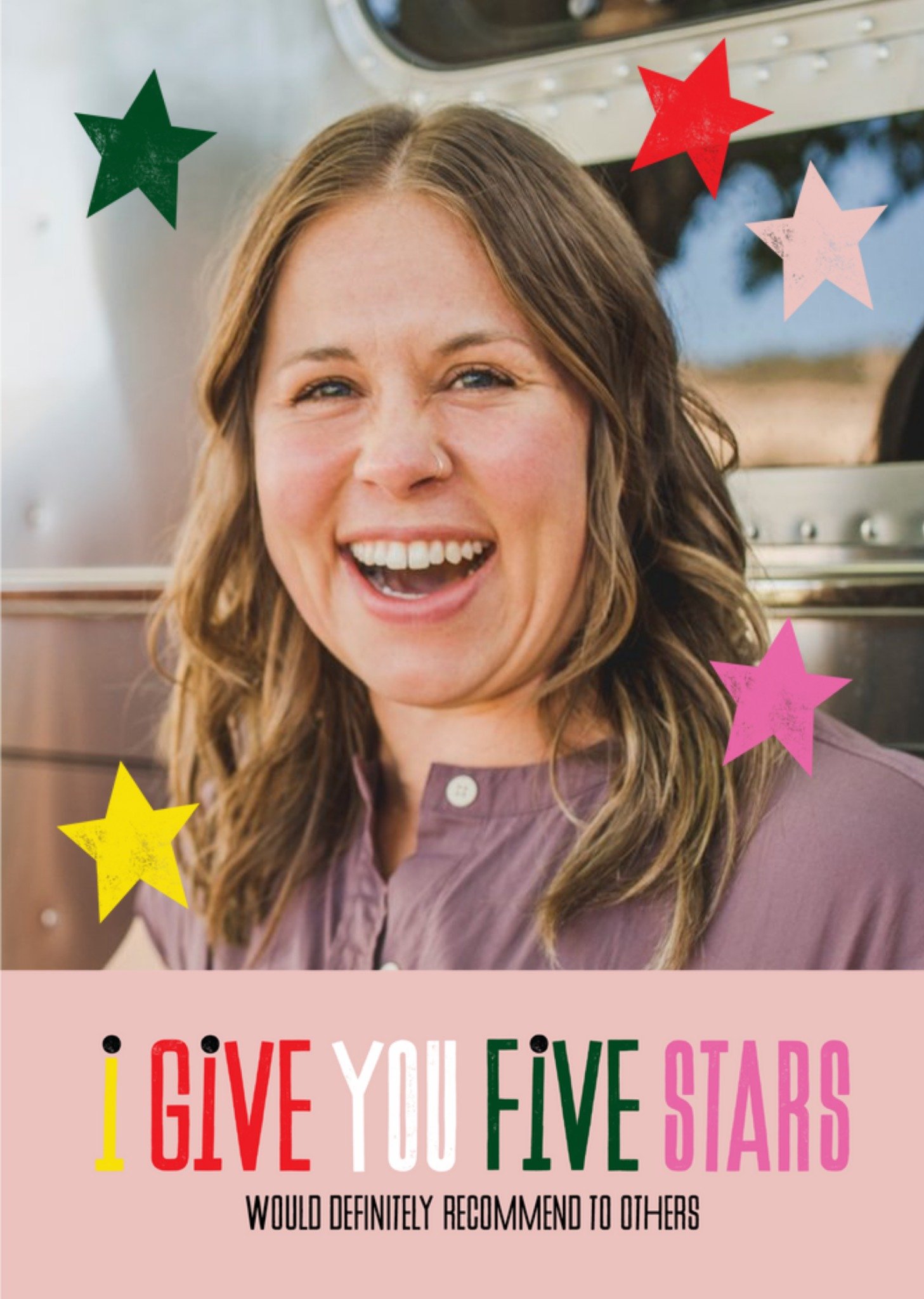 Kate Smith Co. Five Stars Photo Upload Card Ecard