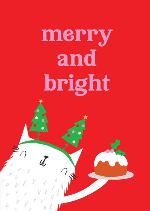 Paperlink Choose Joy Cat Merry And Bright Christmas Card