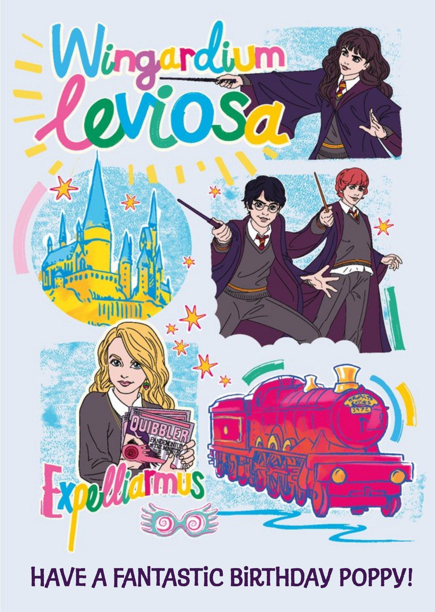 Harry Potter Wingardium Leviosa Illustrated Card, Large