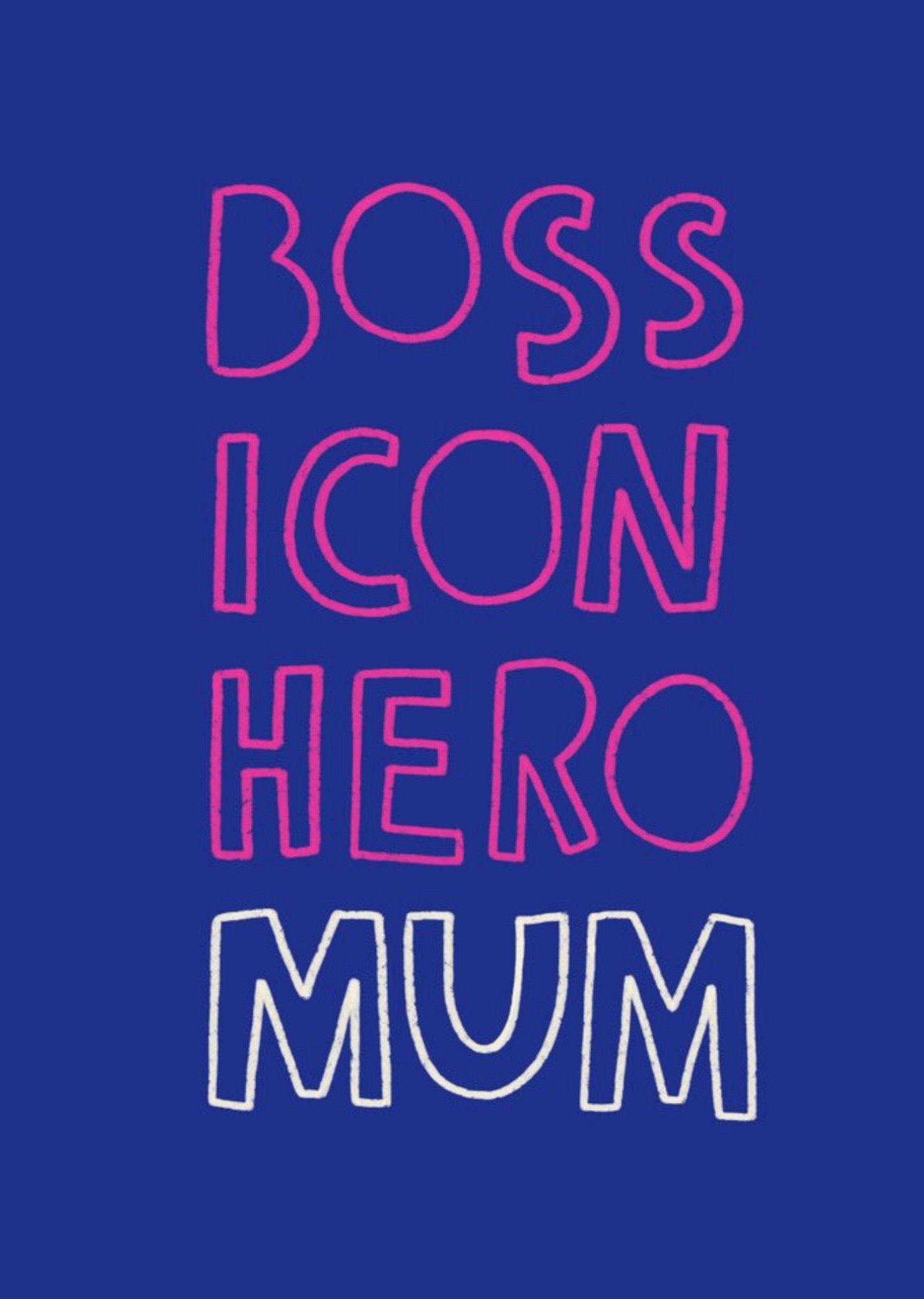 Bright Blue Boss Icon Hero Mum Cool Mother's Day Card Ecard