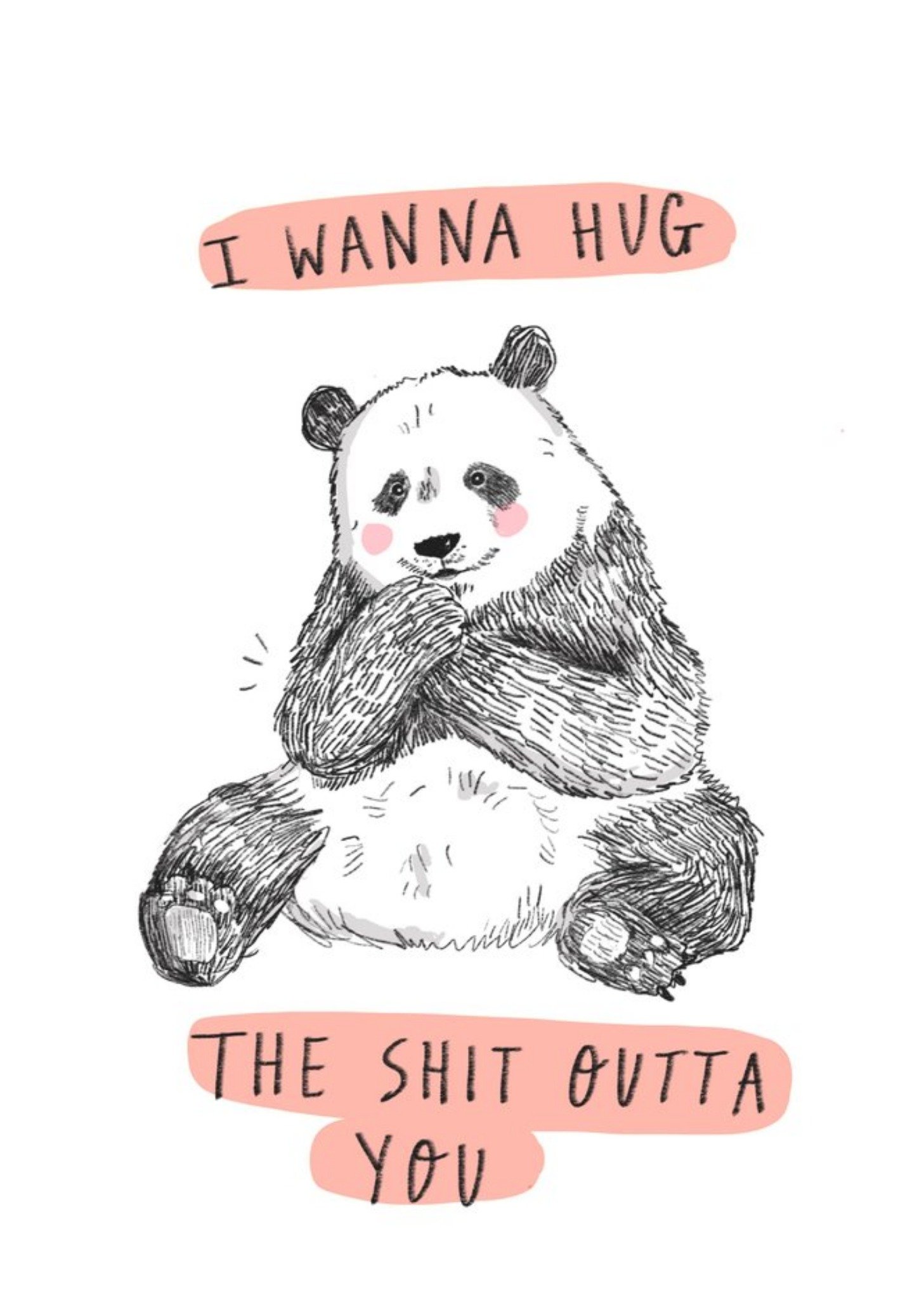 Moonpig I Wanna Hug The Shit Outta You Panda Card, Large