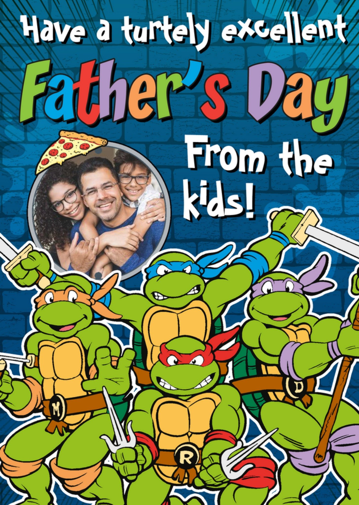 Moonpig Teenage Mutant Ninja Turtles Photo Upload Father's Day Card, Large