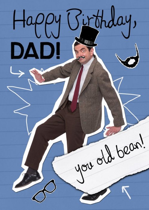 Funny Old Bean Dad Birthday Card