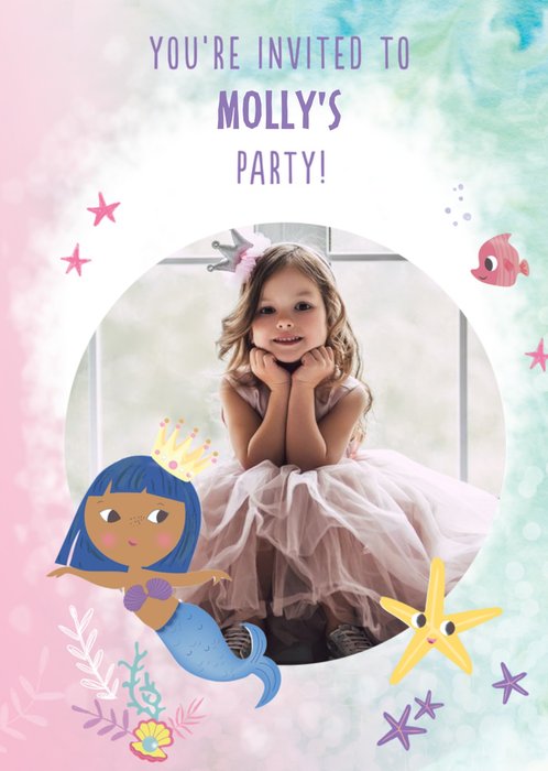 Photo Upload Editable Illustrative Party Invitation Card