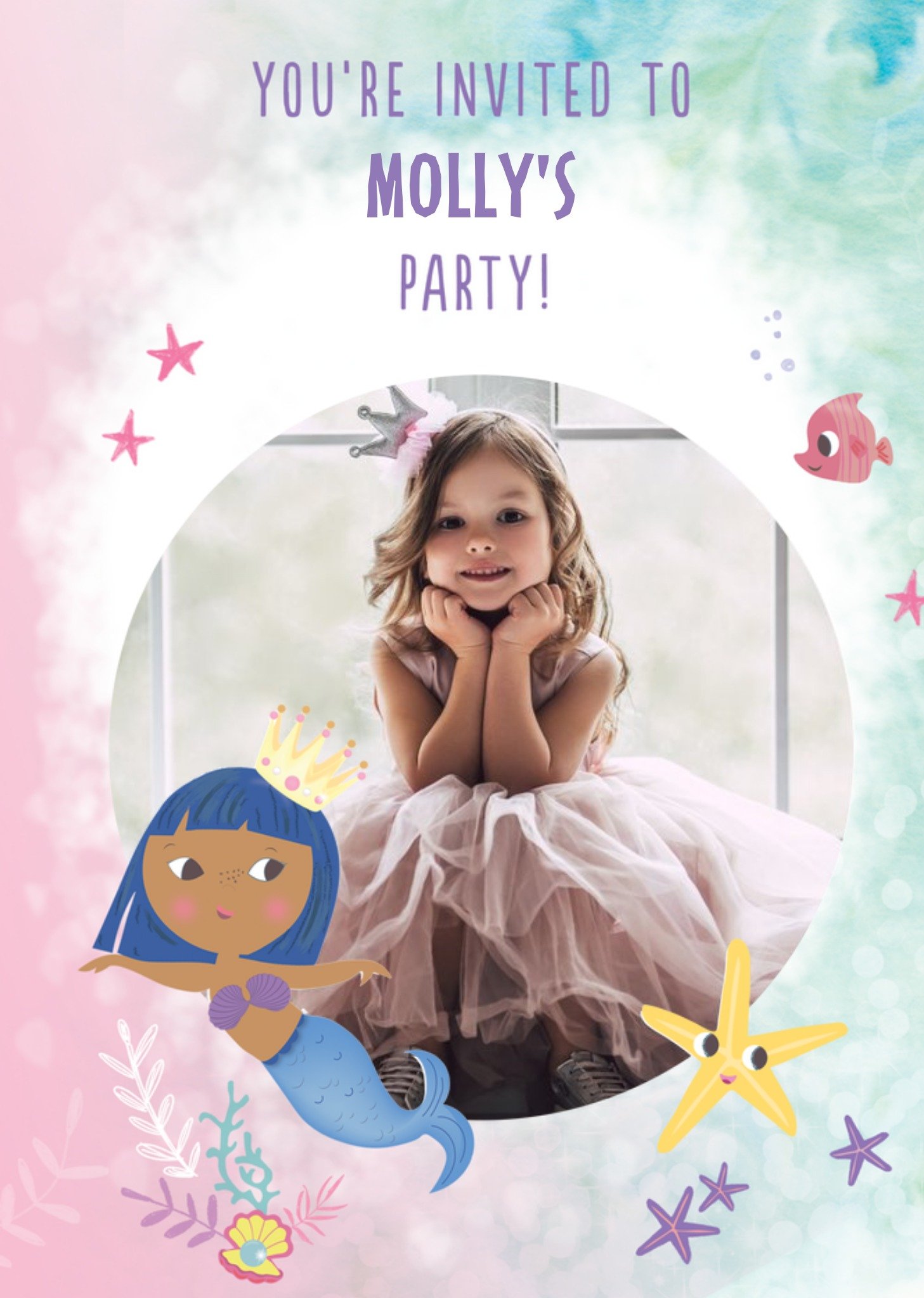 Photo Upload Editable Illustrative Party Invitation Card Ecard