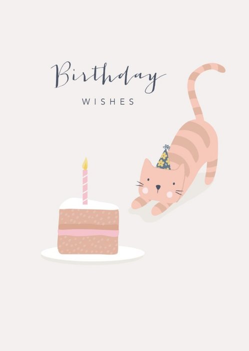 Klara Hawkins Cat Birthday Cake Card