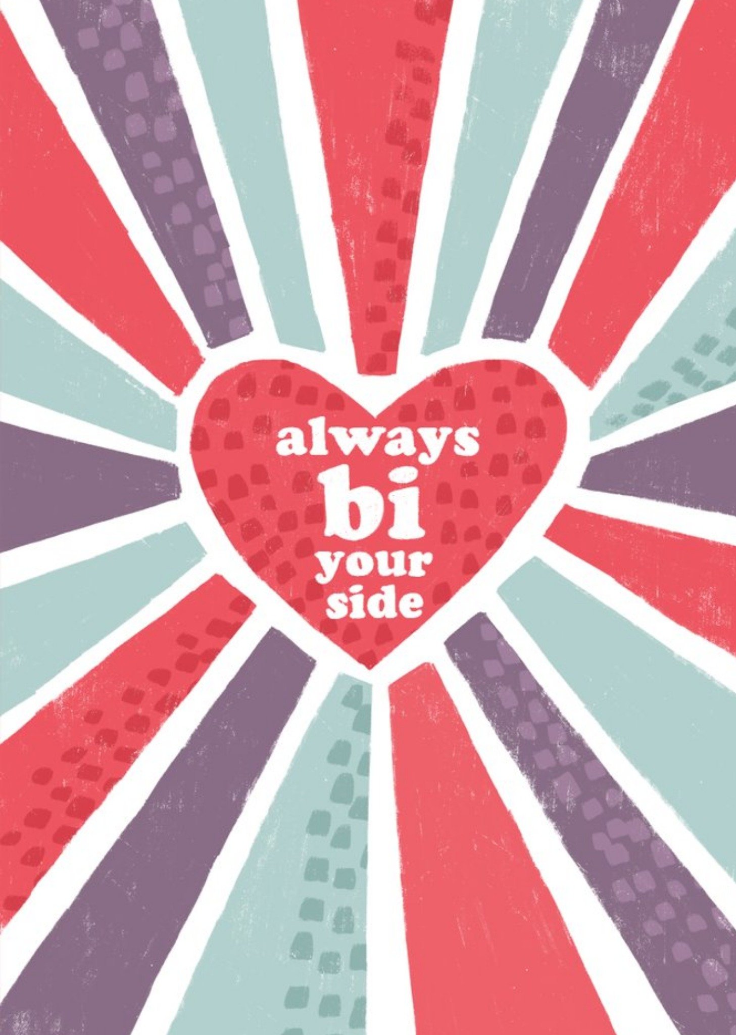 Moonpig Always Bi Your Side Bisexual Graphic Pattern Valentine's Day Card Ecard