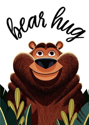 Folio Illustrated Bear Hug Cute Smiling Bear Card