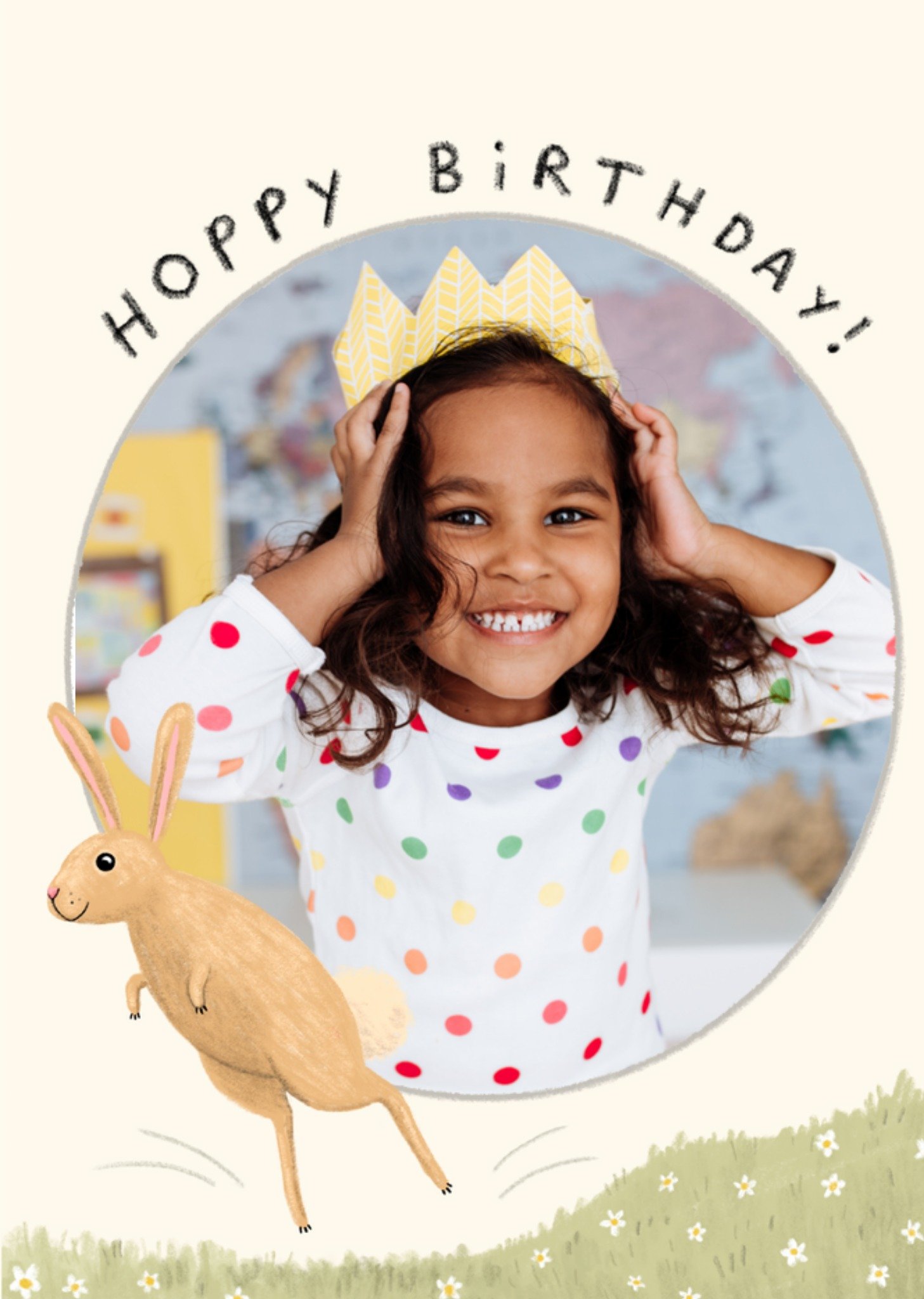 Moonpig Felt Studios Cute Illustrated Hoppy Birthday Card, Large
