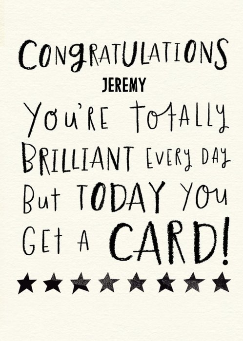 Editable Typographic Humorous Congratulations Card
