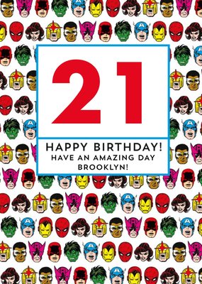 Marvel Superheroes Amazing 21st Birthday Card