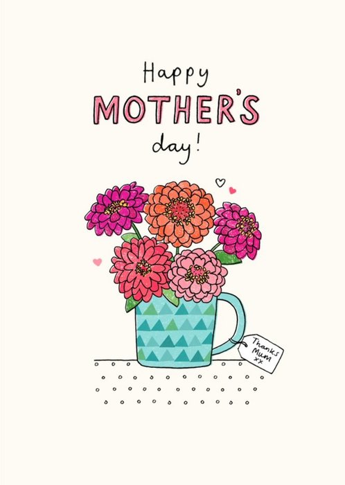 Happy Mother's Day Illustration of Flowers Card