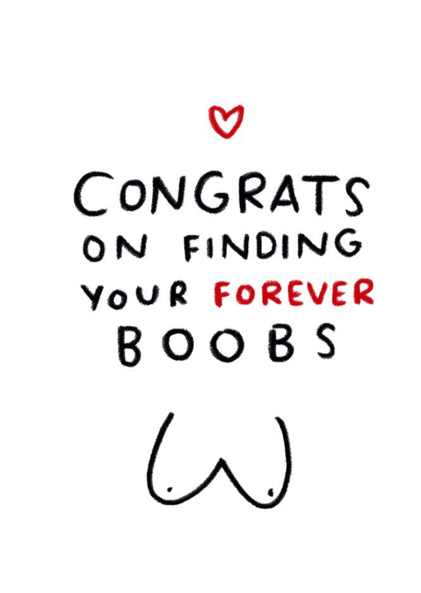 Moonpig Congrats On Finding Your Forever Boobies Rude Same Sex Gay Wedding Card, Large