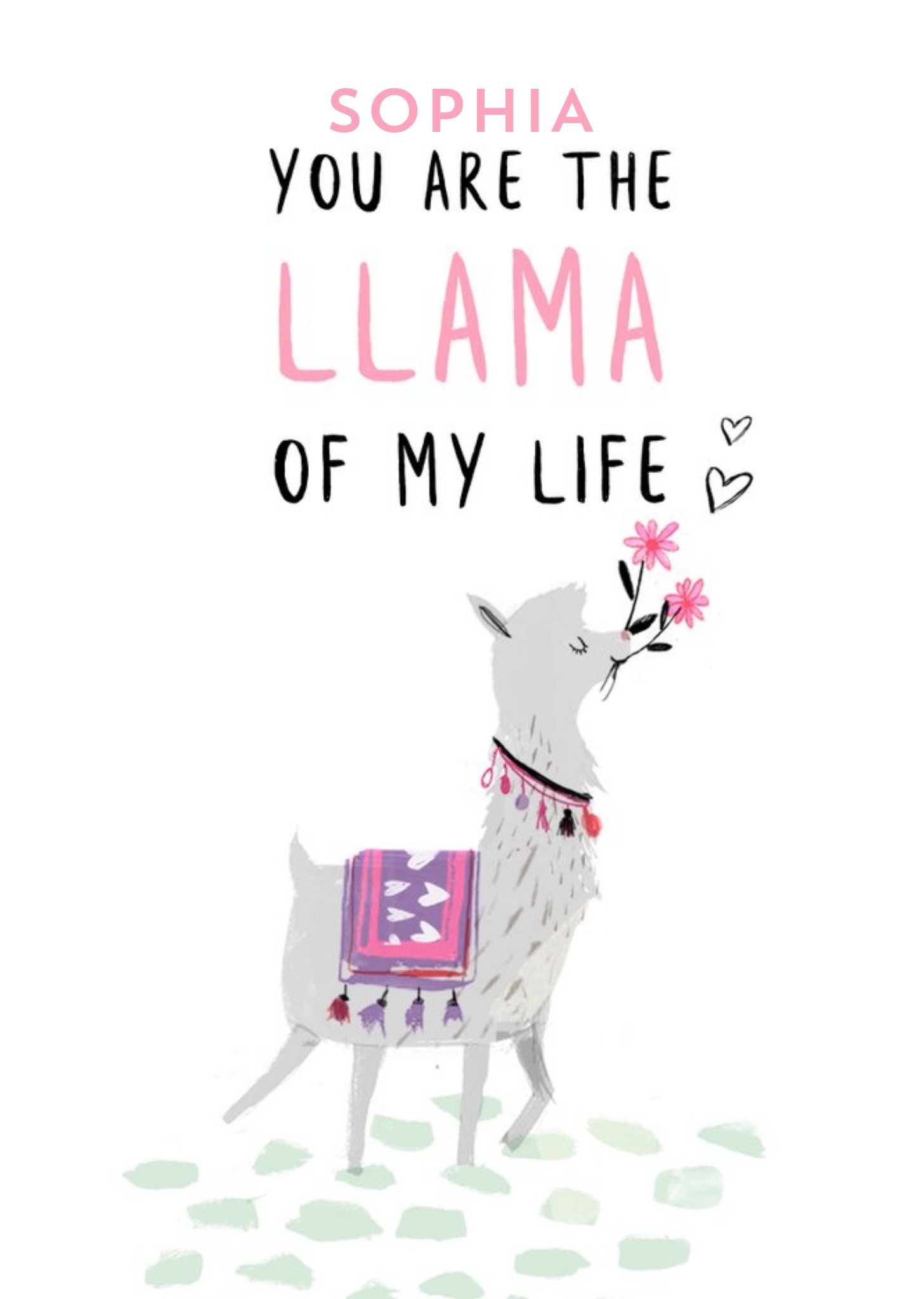 Moonpig Personalised You Are The Llama Of My Life Funny Valentine's Day Card, Large