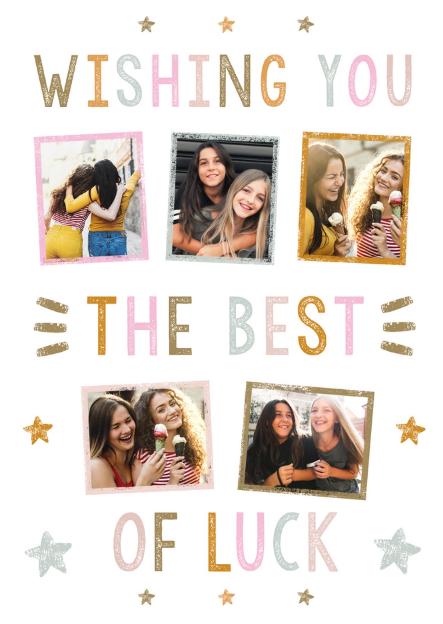 Wishing You The Best Of Luck 5 Colourful Photo Upload Frames Good Luck Card Ecard