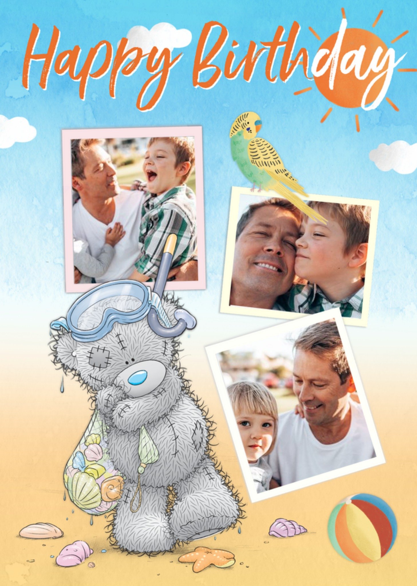 Me To You Snorkling Tatty Teddy Photo Upload Beach Birthday Card Ecard