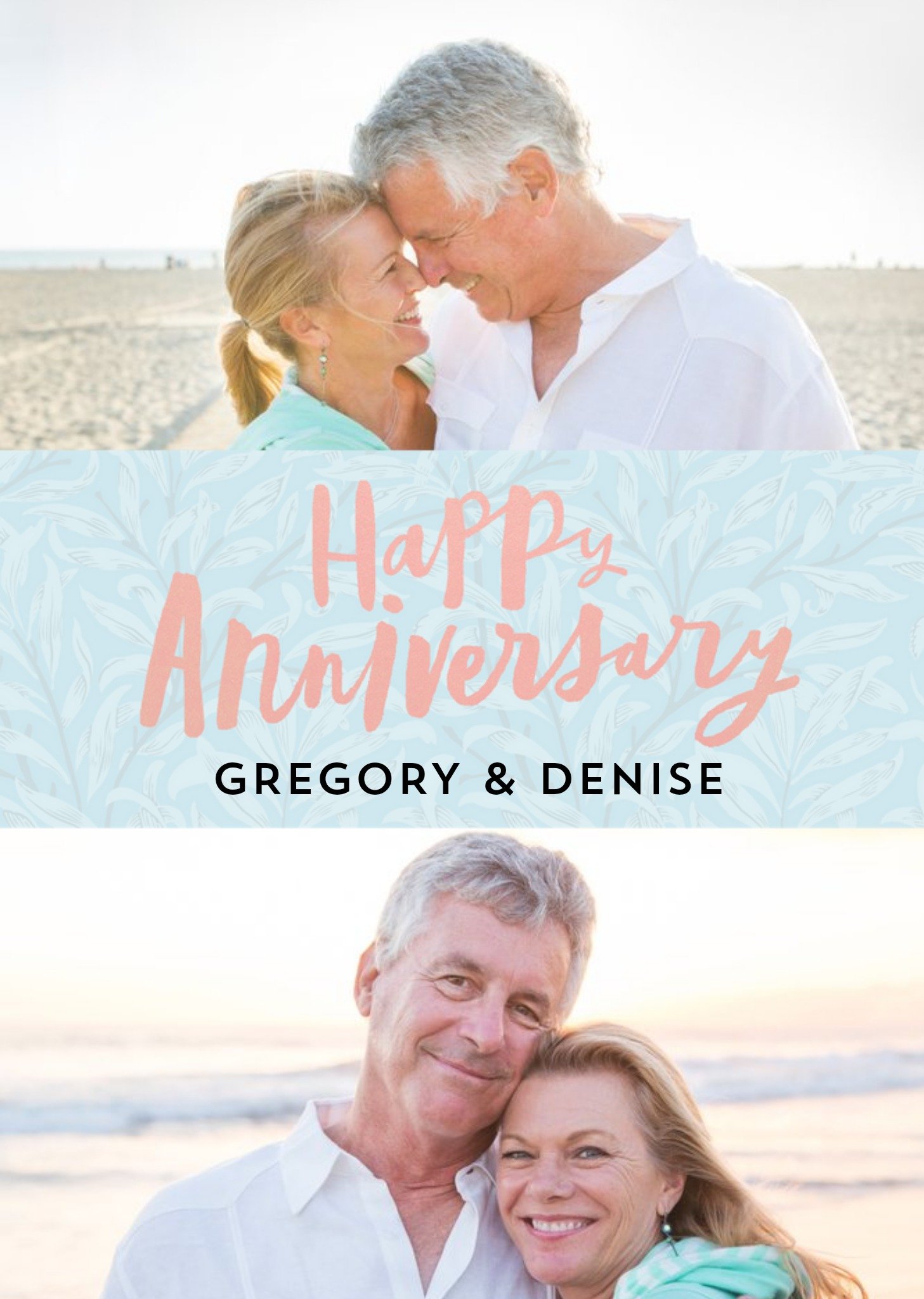 Two Photo Upload Editable Anniversary Card Ecard