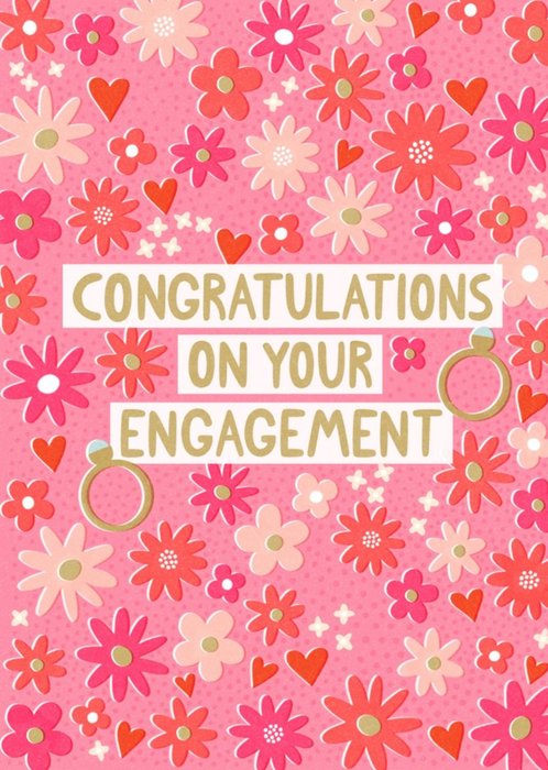 Damien Barlow Floral Congratulations Engagement Card