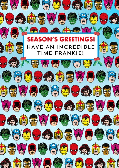 Marvel Comics Characters Seasons Greetings Christmas Card