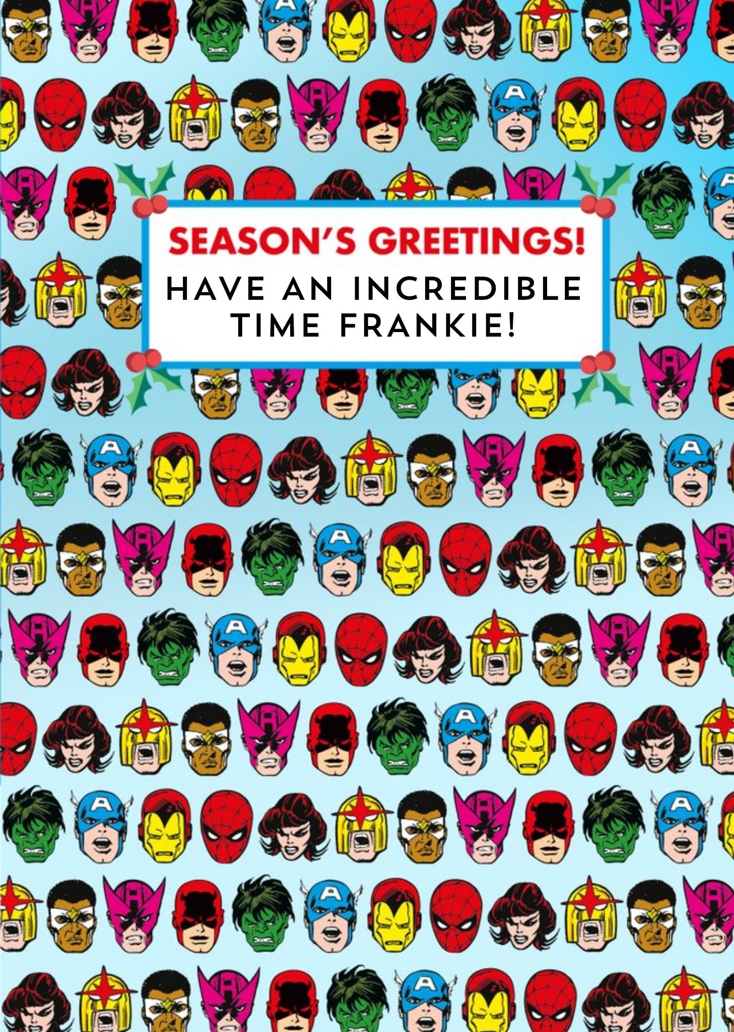 Disney Marvel Comics Characters Seasons Greetings Christmas Card, Large
