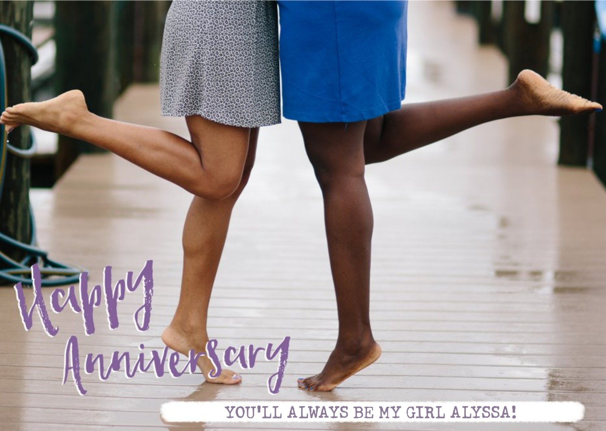 Huetribe Photographic Lesbian Anniversary Card