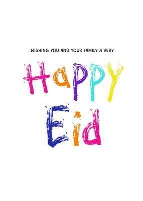 Roshah Designs Bright Colourful Typographic Eid Card