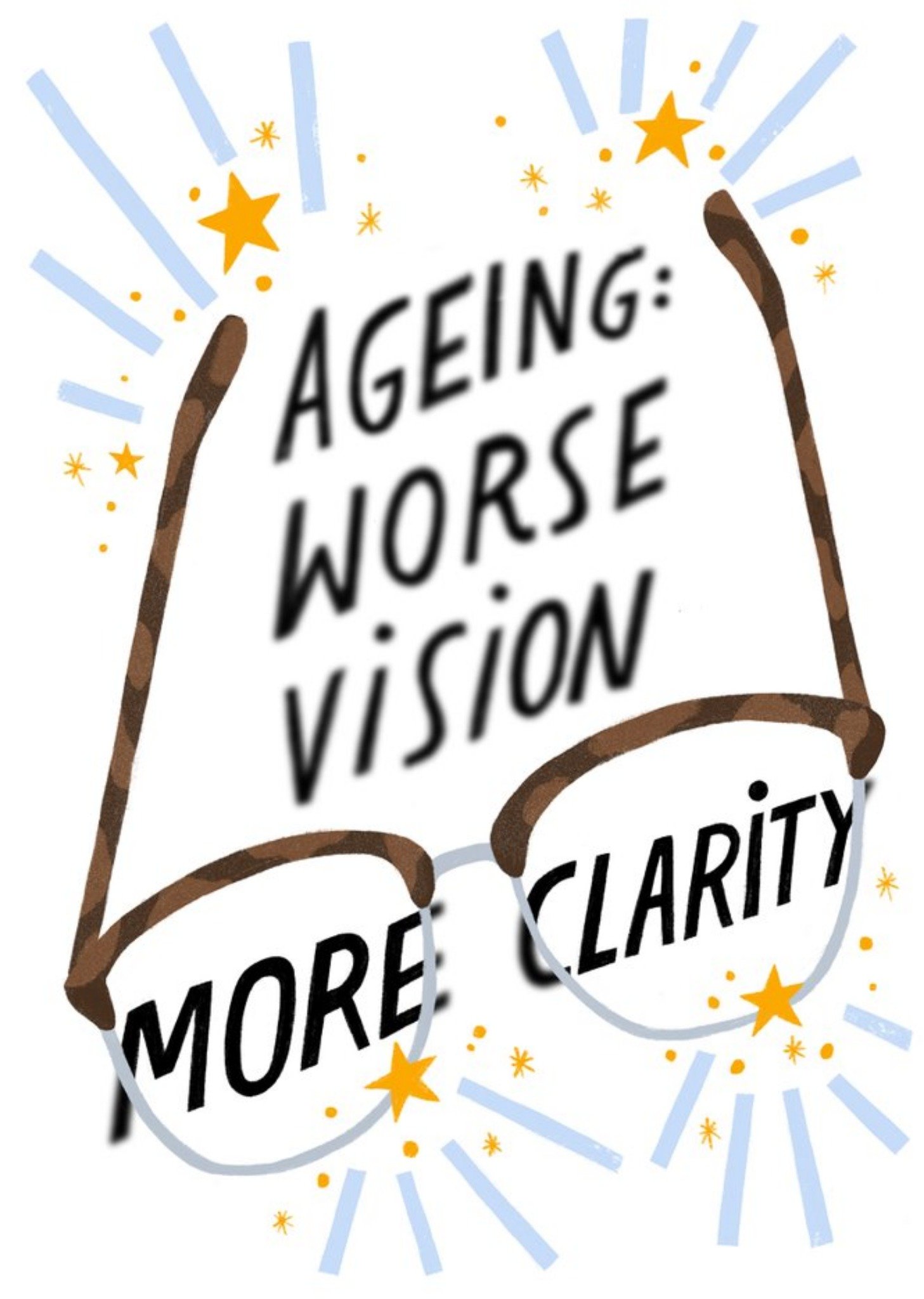 Cardy Club Glasses Aging Ageing Worse Vision More Clarity Card, Large
