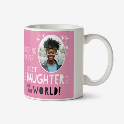 Quirky Illustration Typographic Photo Upload Best Daughter In The World Mug