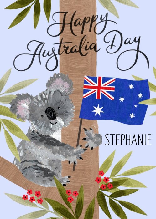 Okey Dokey Design Artistic Illustration Koala Australia Day Card