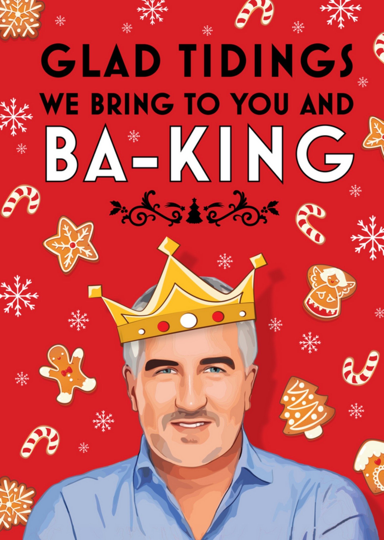 Moonpig Glad Tidings We Bring To You And Ba-King Christmas Card, Large