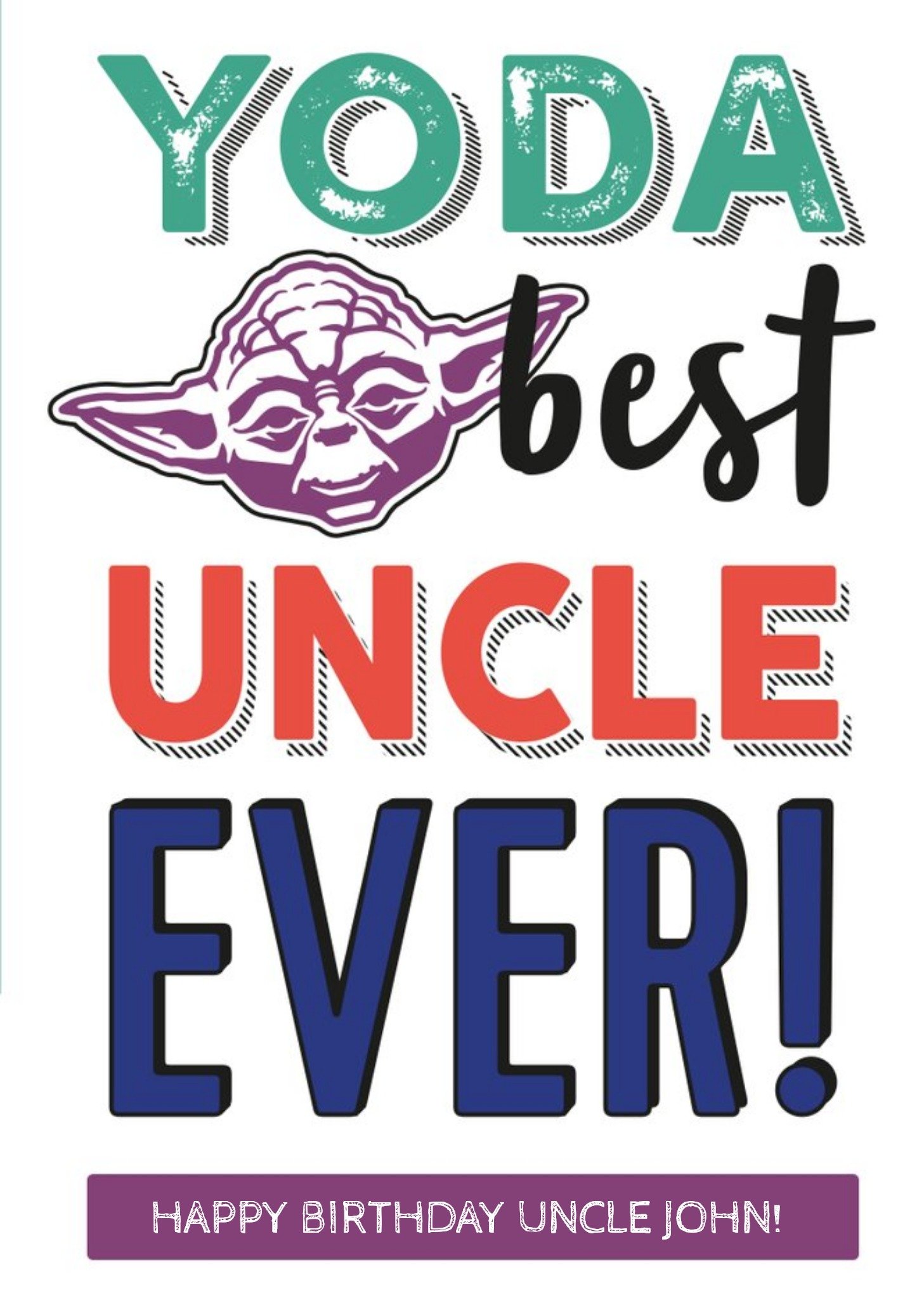 Disney Star Wars Birthday Card - Yoda Best Uncle Ever, Large