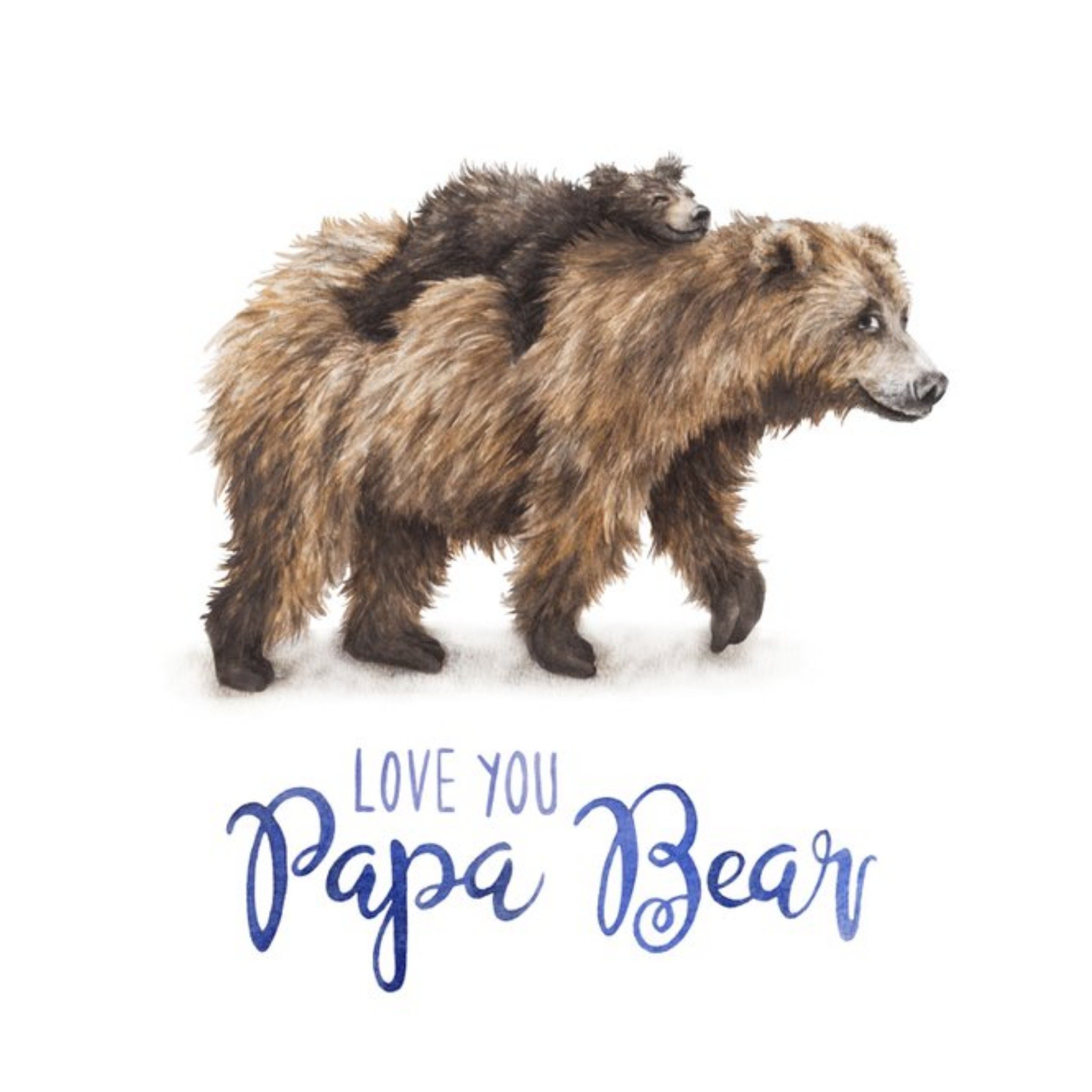 Bear Love You Papa Bear Card, Square