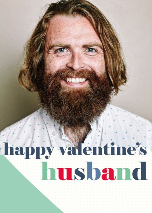 Colourful Letters Husband Valentine's Day Photo Card