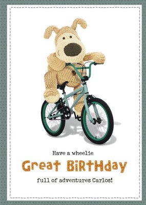 Cute Boofle Have a Wheelie Great Birthday Card