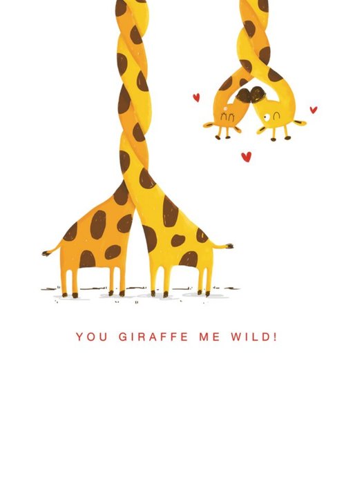 Modern Pun You Giraffe Me Wild Valentine's Day Card