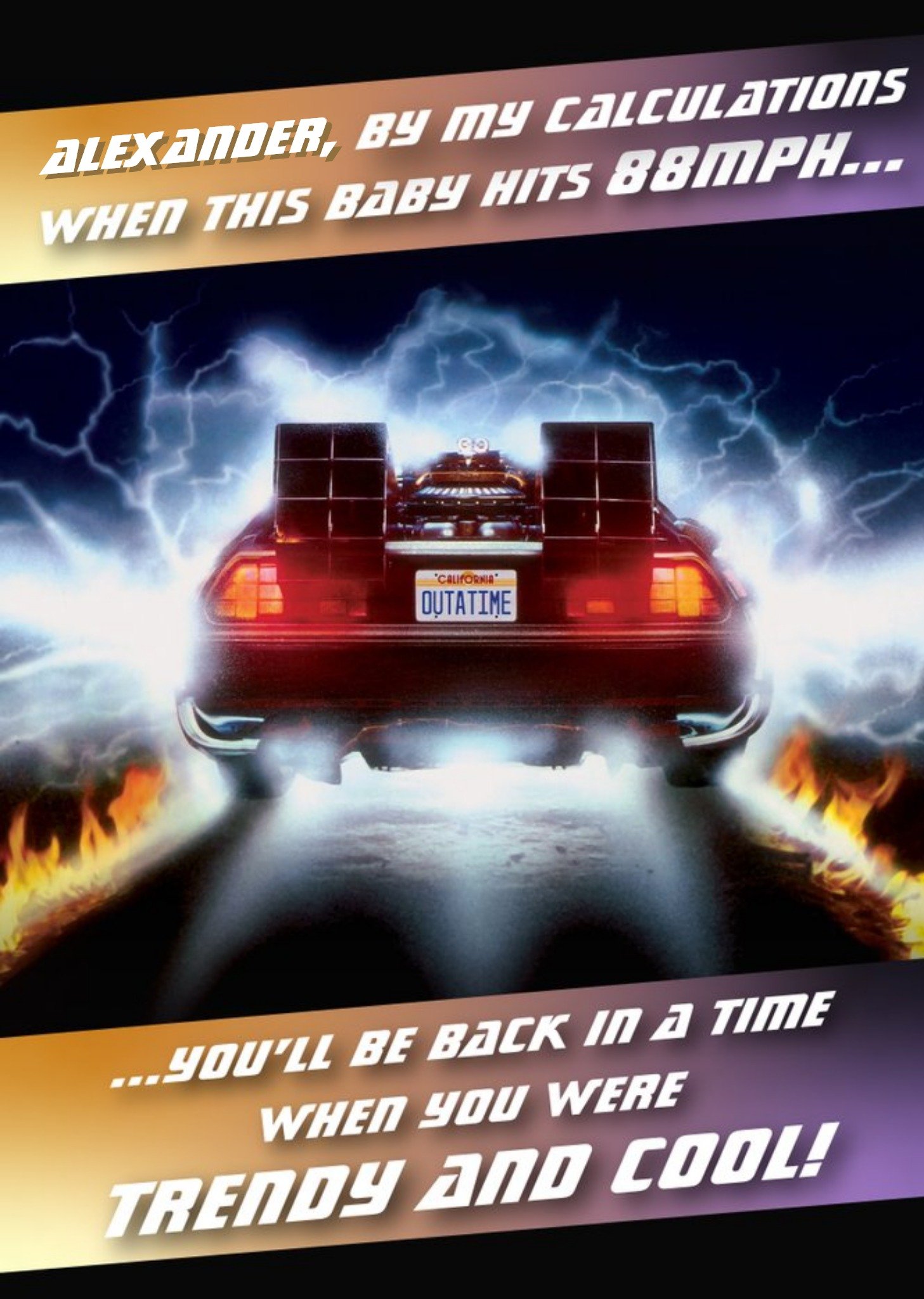 Back To The Future Funny Back In Time When You Were Trendy And Cool Birthday Card Ecard