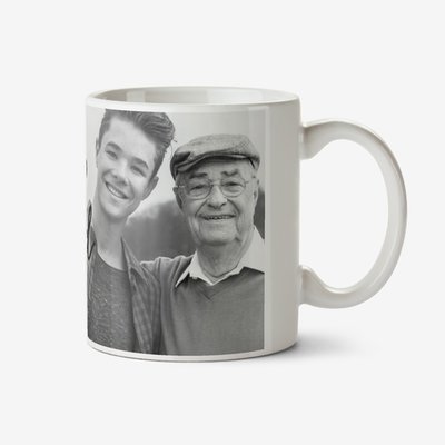 Love You Grandad Black And White Photo Upload Mug