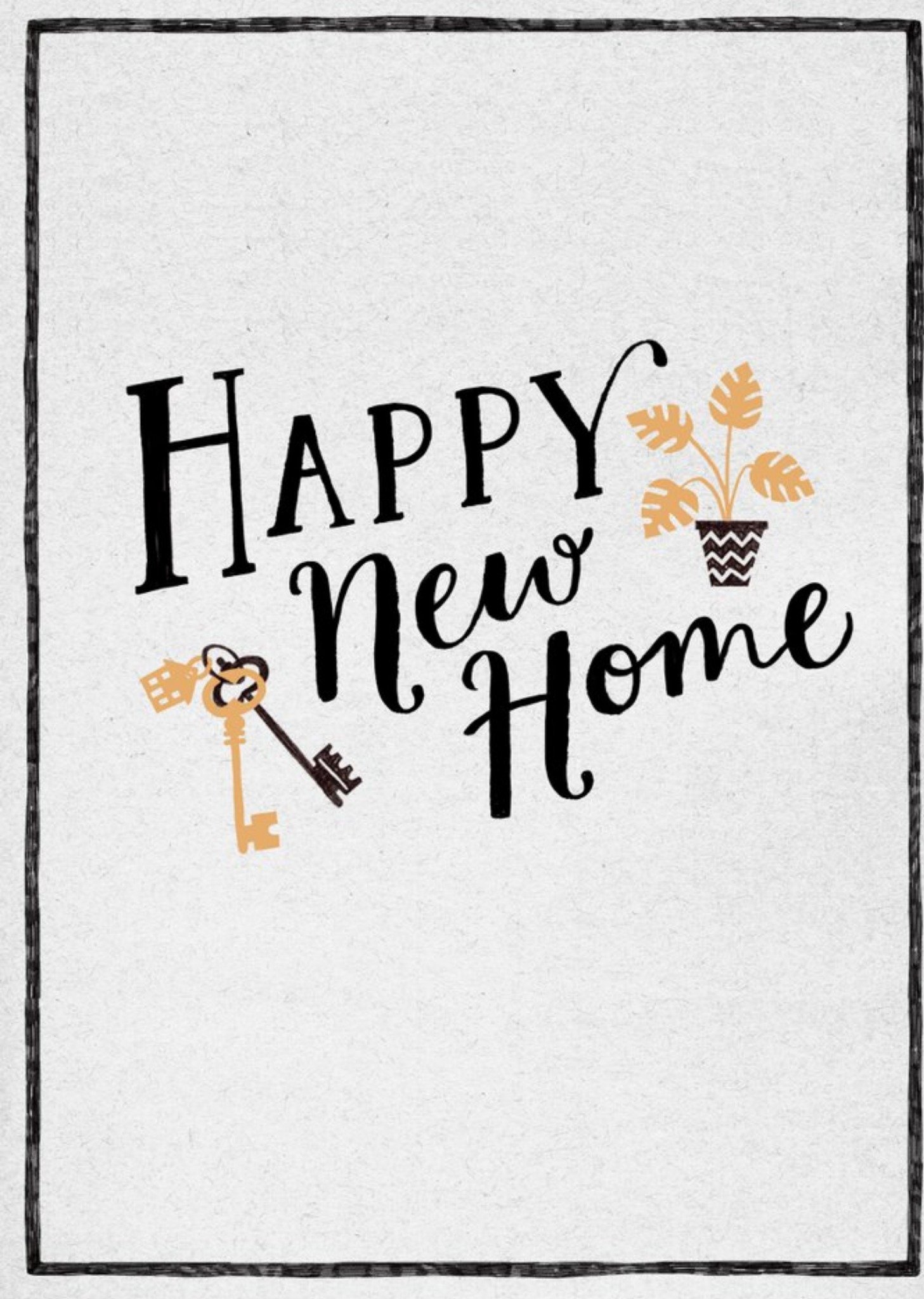 Guk Simple Typographic Illustrated New Home Card