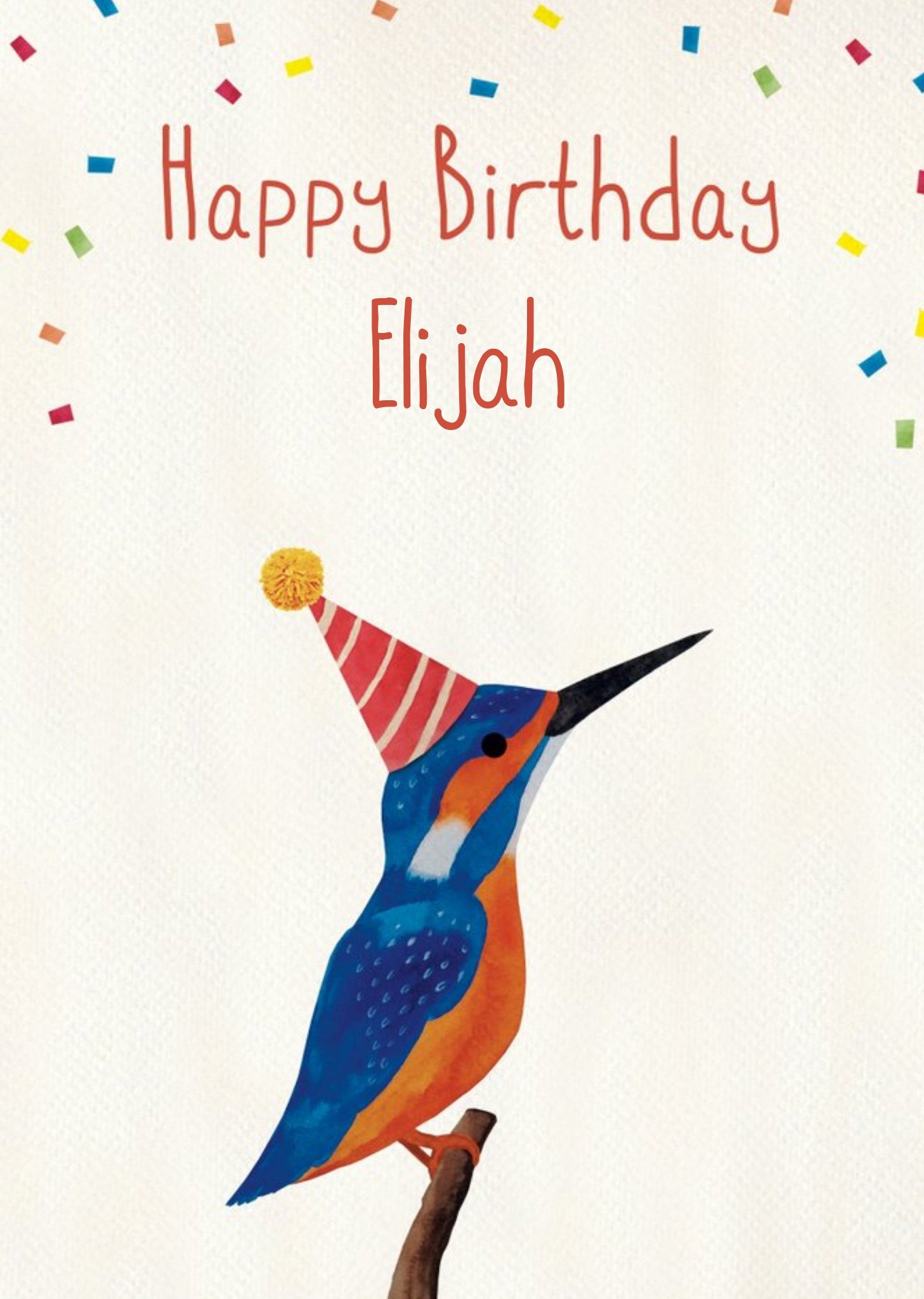 Illustration A Kingfisher Bird Wearing A Party Hat Birthday Card Ecard