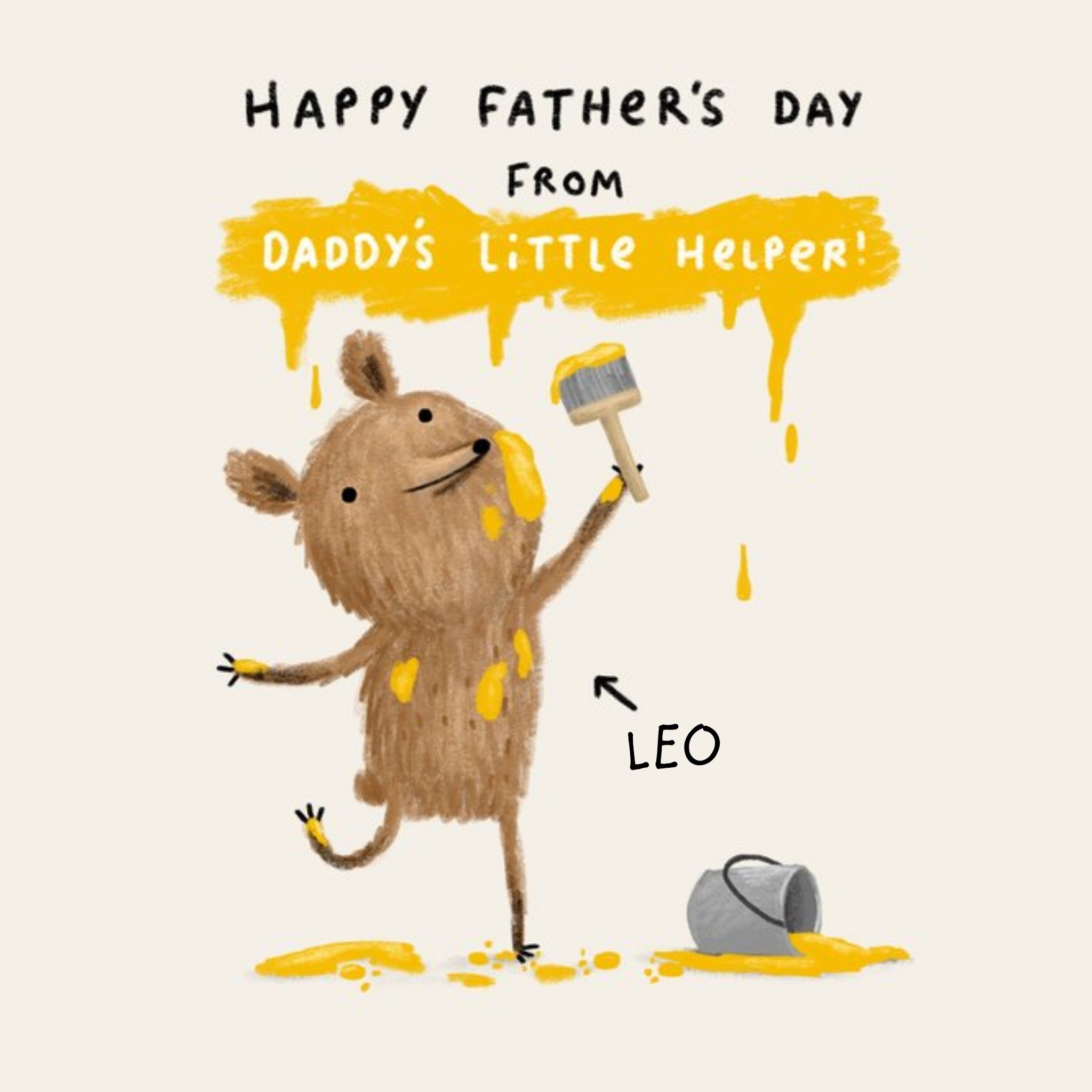 Moonpig Happy Father's Day From Daddy's Little Helper Cute Personalised Card, Square