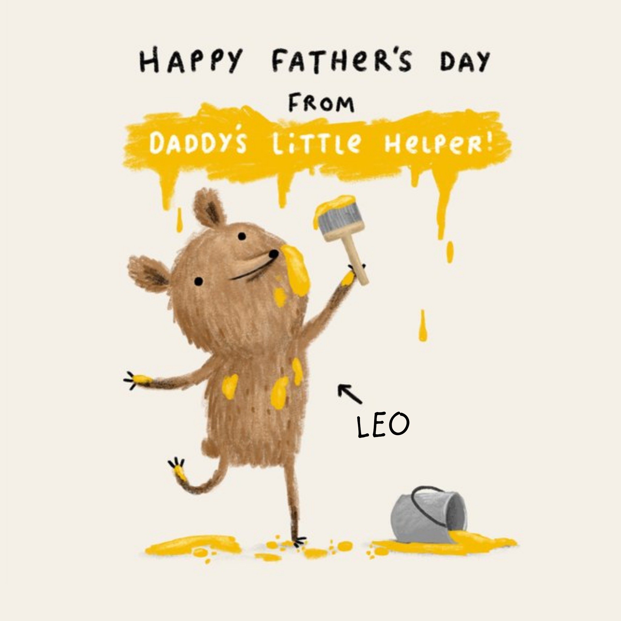 Happy Father's Day From Daddy's Little Helper Cute Personalised Card, Square