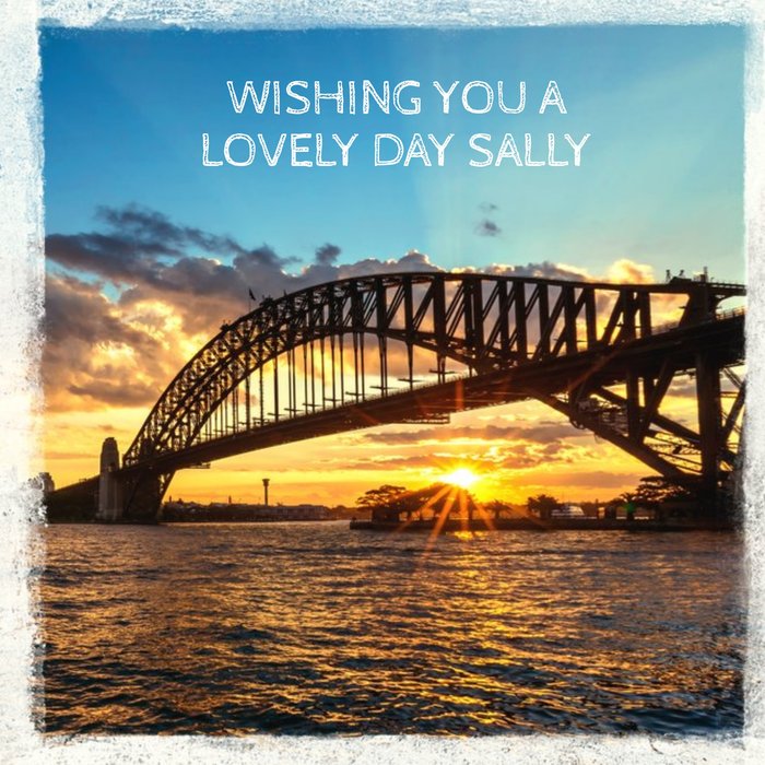 Sydney Harbour Bridge Sunset Personalised Happy Birthday Card