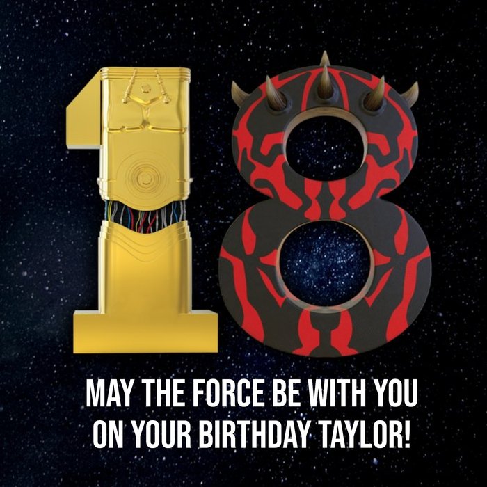 Star Wars May the Force Be With You 18tht Birthday Card
