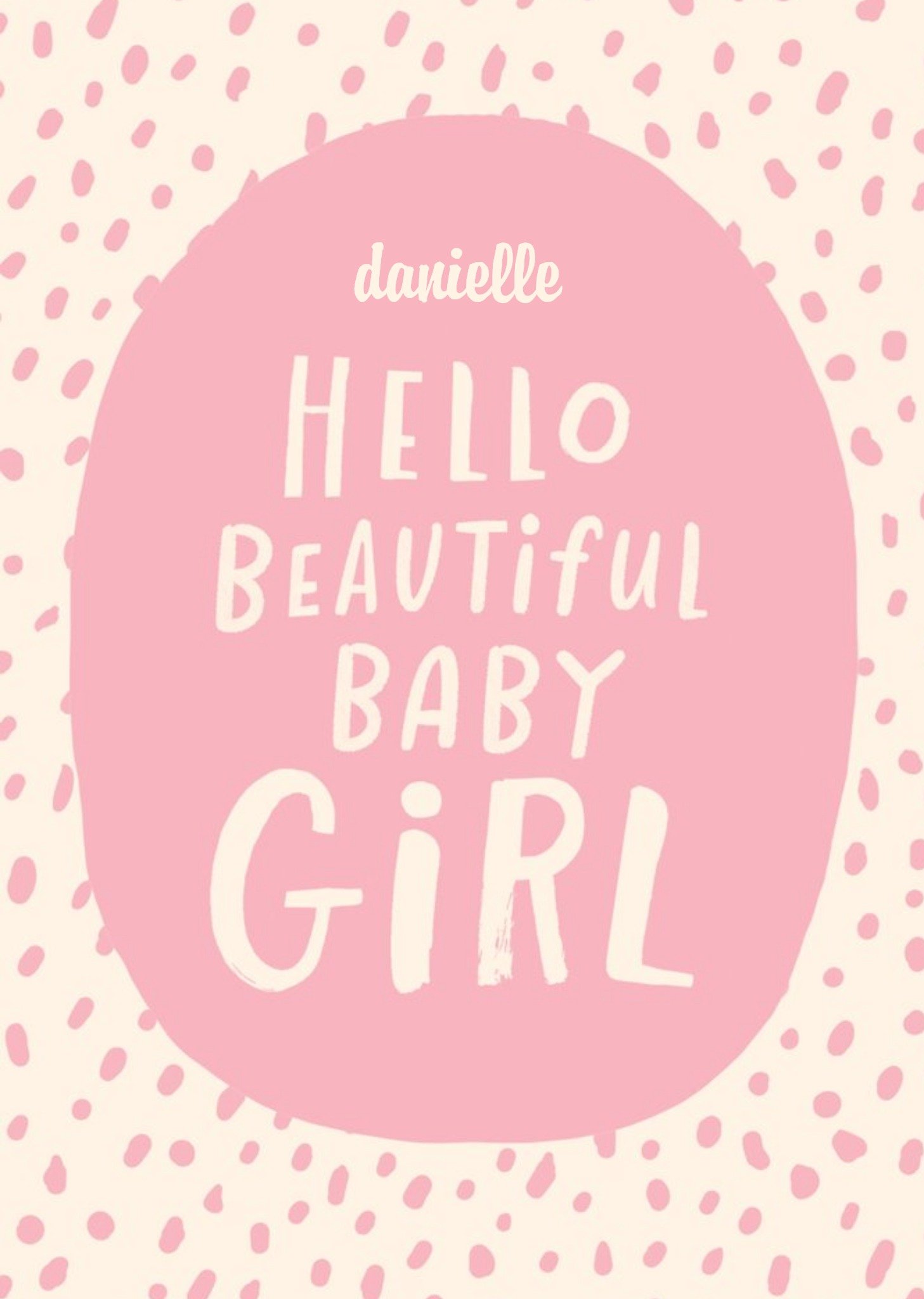 Moonpig Hello Beautiful Baby Girl New Baby Card, Large