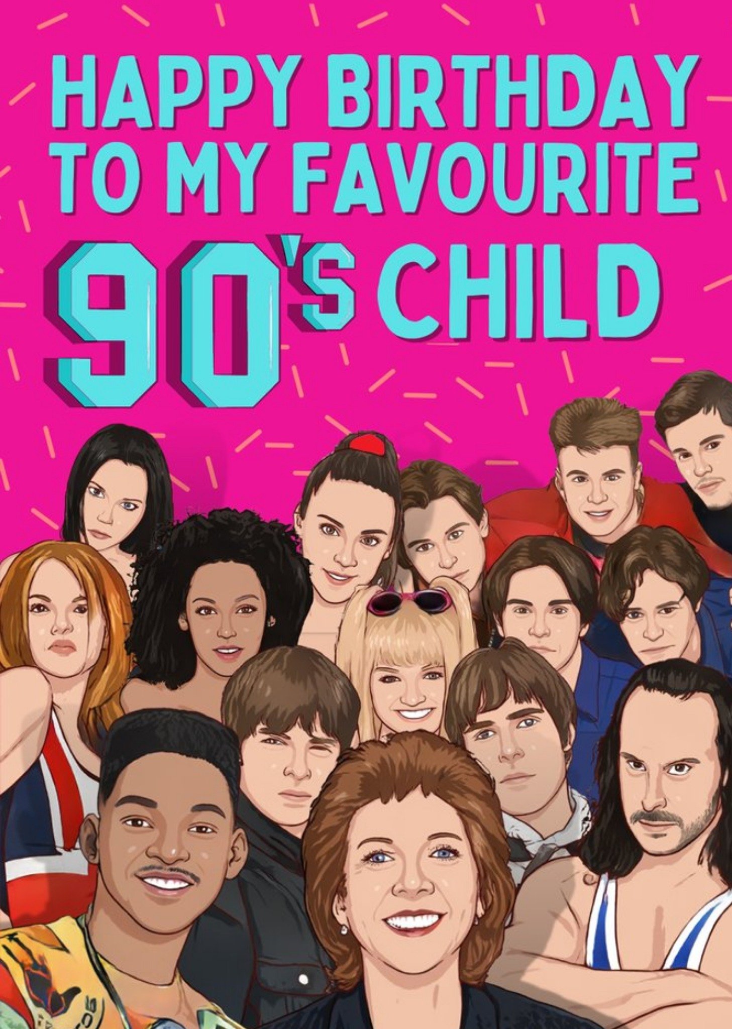 My Favourite 90's Child Birthday Card Ecard