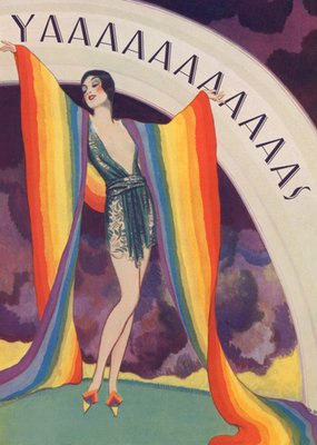 Birthday Card - Retro Illustration Humour Pride rainbow Postcard