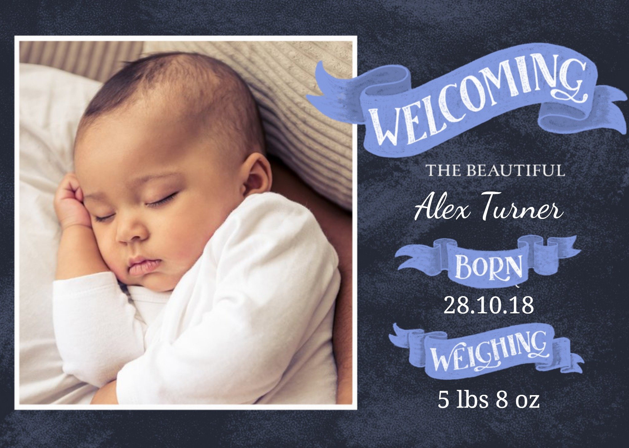 Welcoming Our Baby Lilac Photo Upload Card Ecard